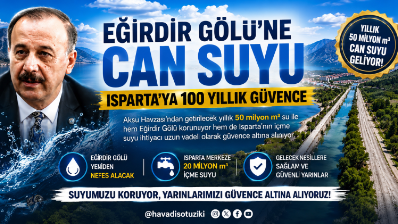 Isparta’nın 100 Yıllık Su Güvencesi: Eğirdir Gölü’ne 
