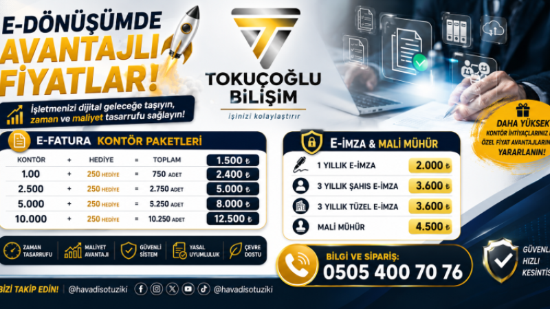 Isparta’da E-Dönüşümde Avantajlı Fırsatlar: Tokuçoğlu Bilişim’den E-Fatura, E-İmza ve Mali Mühürde Özel Kampanya