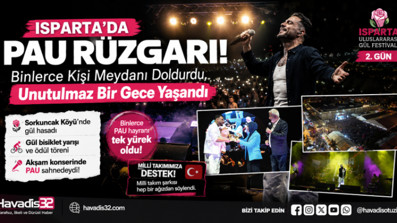 Isparta Gül Festivalinde PAU rüzgârı esti.