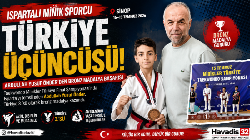 Ispartalı Taekwondocu Abdullah Yusuf Önder Türkiye Üçüncüsü Oldu