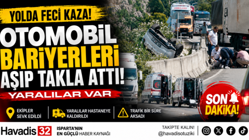 Dereboğazı’nda yine kaza! Virajda araç kontrolden çıktı