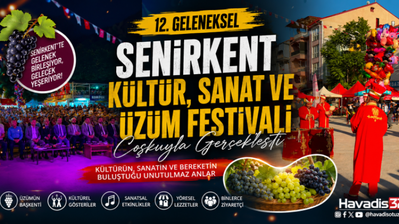 12. Geleneksel Senirkent Kültür, Sanat ve Üzüm Festivali Coşkuyla Başladı.