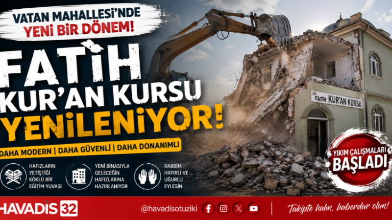 Vatan Mahallesi’nde Fatih Kur’an Kursu Yenileniyor: Yeni Nesiller İçin Modern Eğitim Yuvası Geliyor