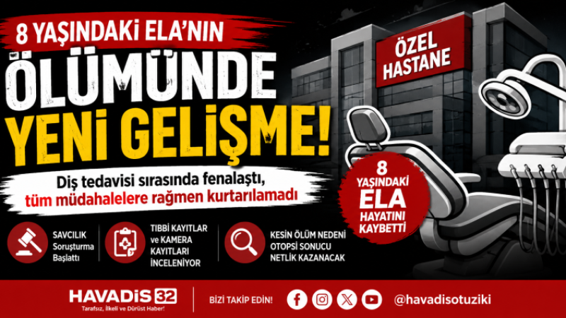 8 Yaşındaki Ela'nın Ölümünde Yeni Gelişme: Diş Tedavisi Sonrası Hayatını Kaybetti, Soruşturma Başlatıldı