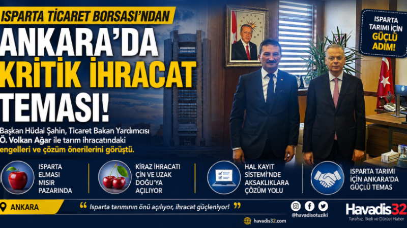 Isparta Ticaret Borsası’ndan Ankara’da Kritik İhracat Teması