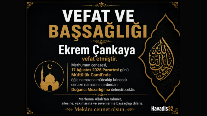 Isparta'nın Meslek Duayeni Muhasebeci Ekrem Çankaya vefat etmiştir.