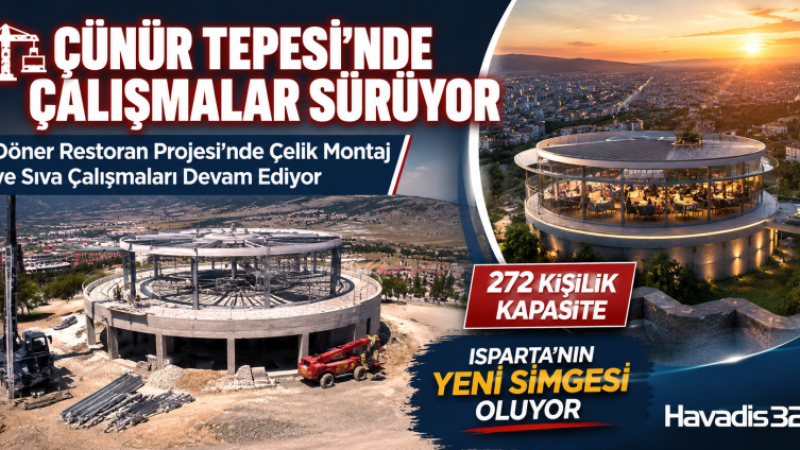 Çünür Tepesi Dönen Restoran Projesi’nde Çalışmalar Hız Kazandı