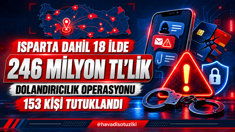 Isparta Dahil 18 İlde 246 Milyon Liralık Dolandırıcılık Operasyonu: 153 Tutuklama