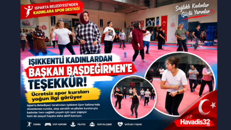 Isparta Belediyesi’nden kadınlara yönelik ücretsiz zumba kursu.